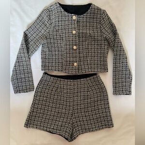 Women’s two piece checkered outfit set